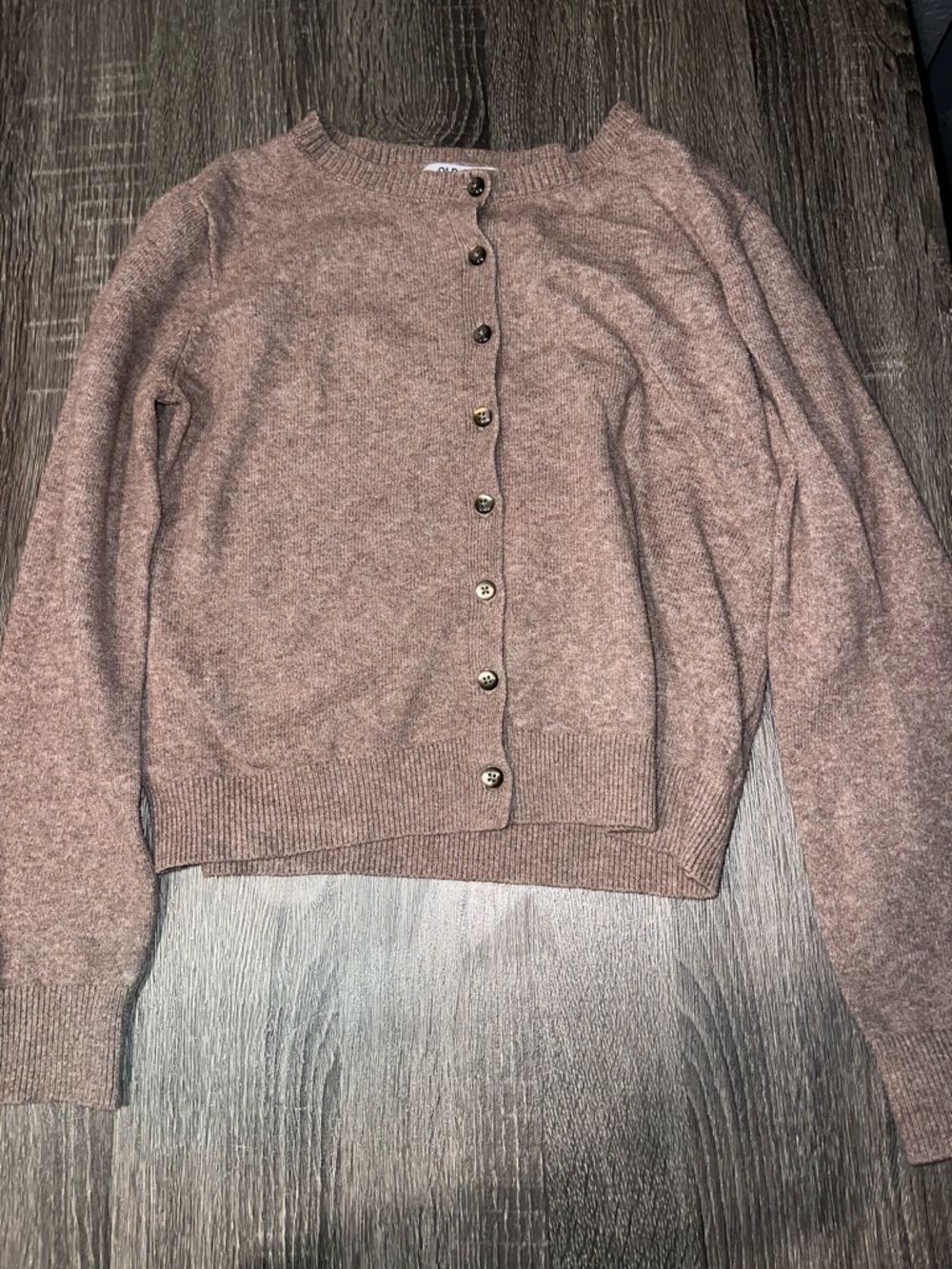 Soft Knit Light Brown Button-Front Women's Croppped Sweater